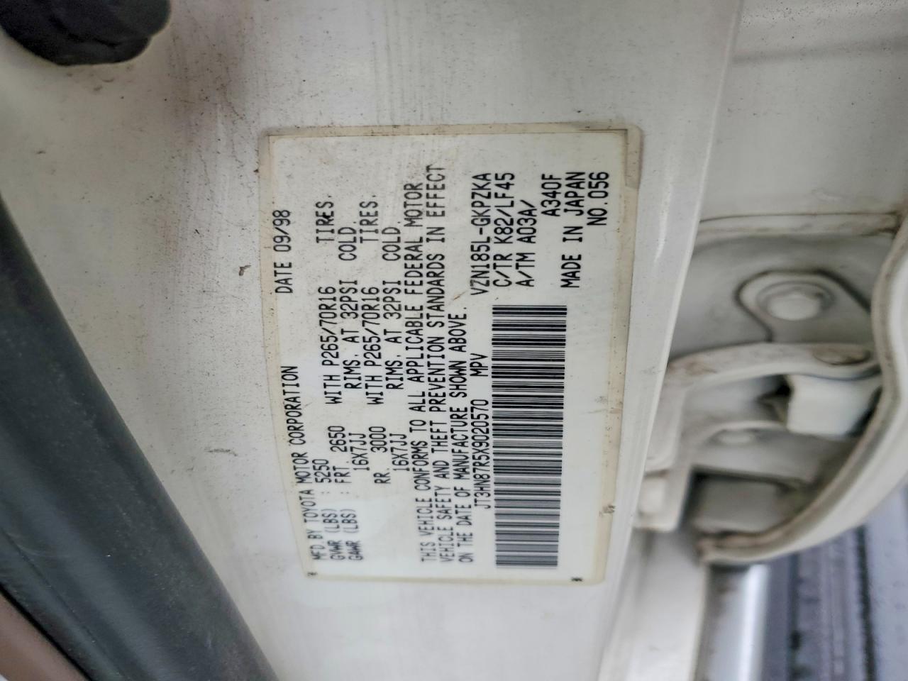 1999 TOYOTA 4RUNNER LIMITED photo 13