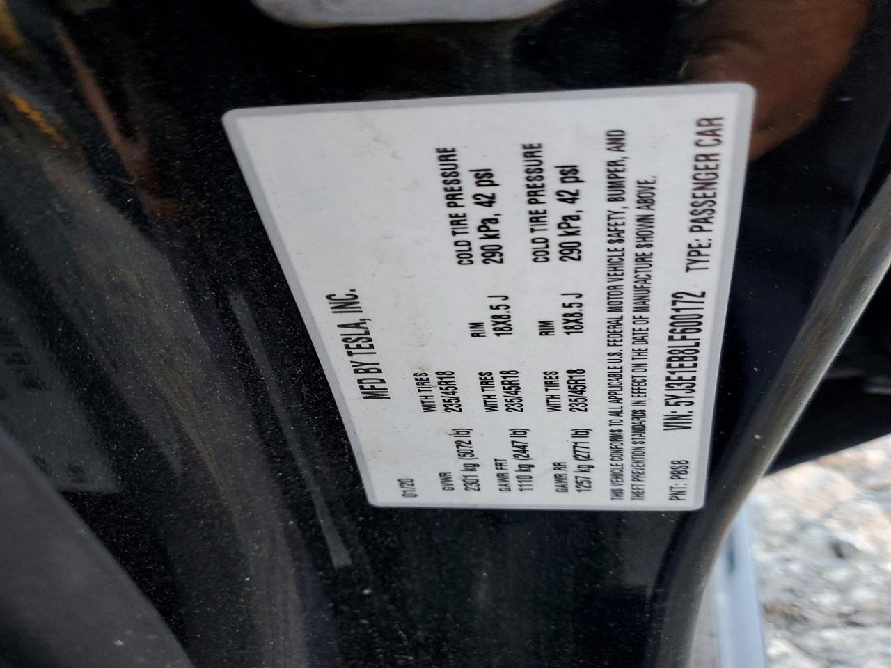 2020 TESLA MODEL 3 photo 12