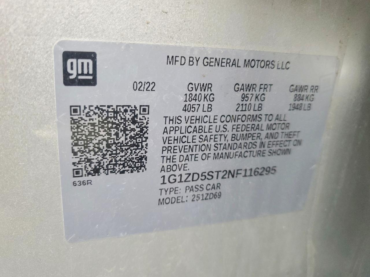2022 CHEVROLET MALIBU LT photo 12