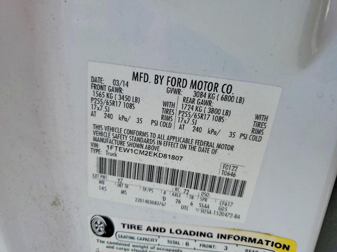 2014 FORD F150 SUPERCREW photo 12