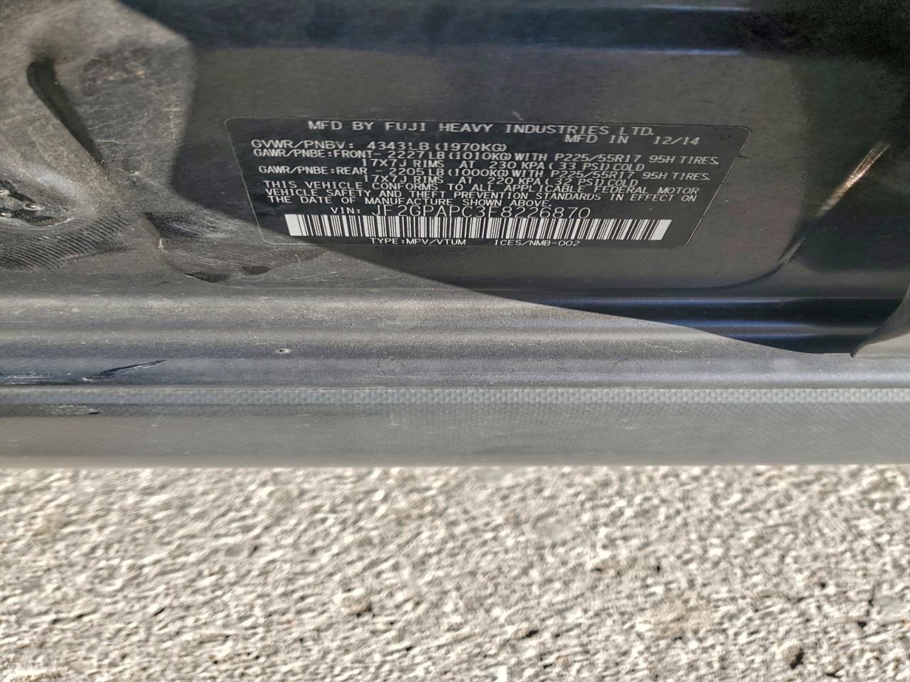 2015 SUBARU XV CROSSTREK 2.0 LIMITED photo 12