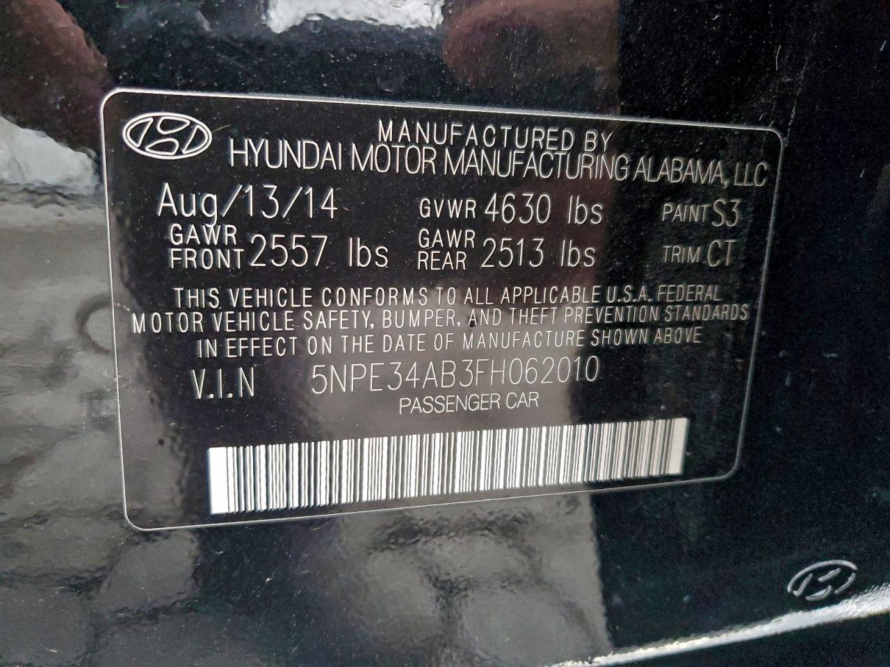 2015 HYUNDAI SONATA SPORT photo 12