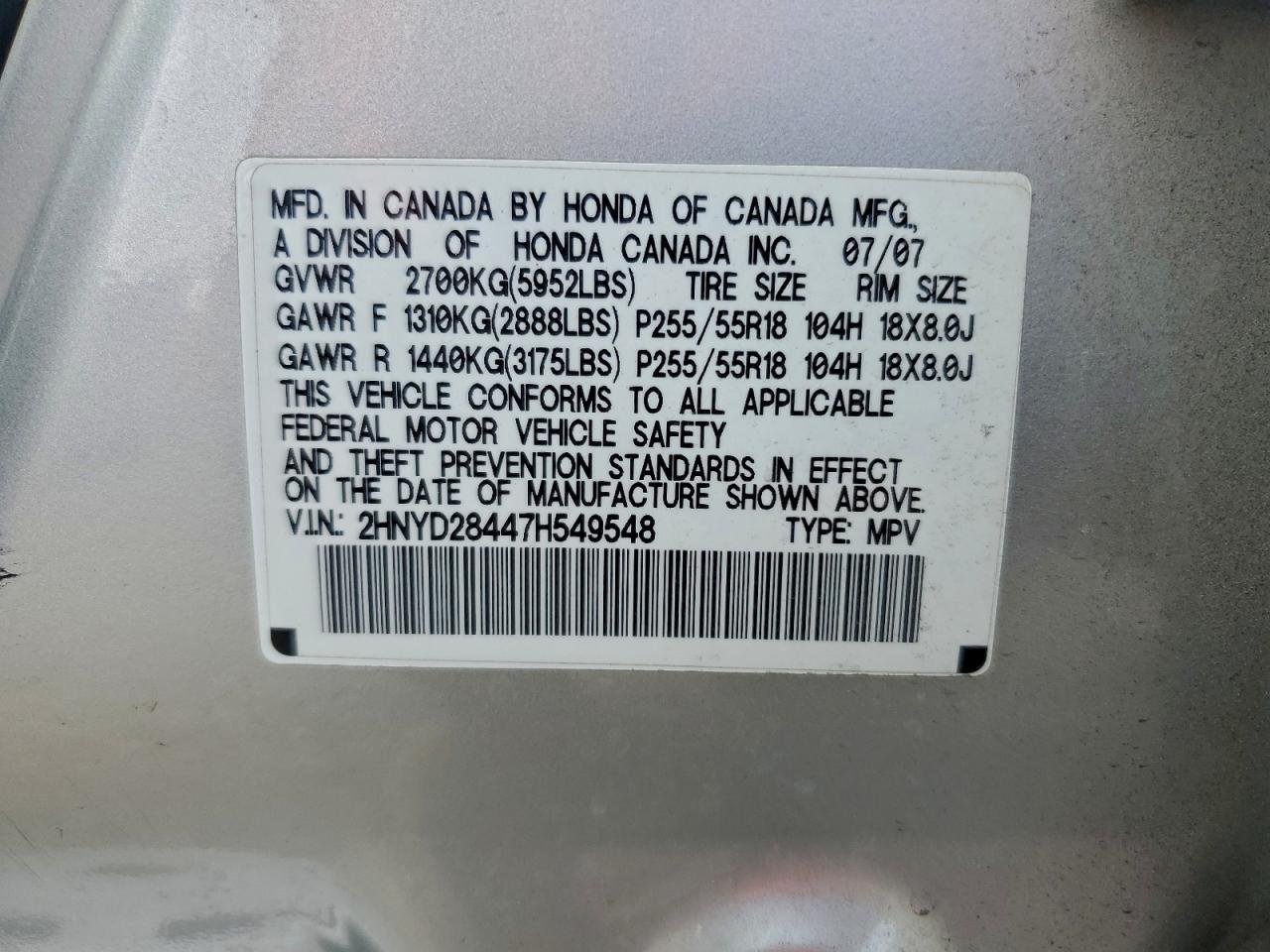 2007 ACURA MDX TECHNOLOGY photo 13