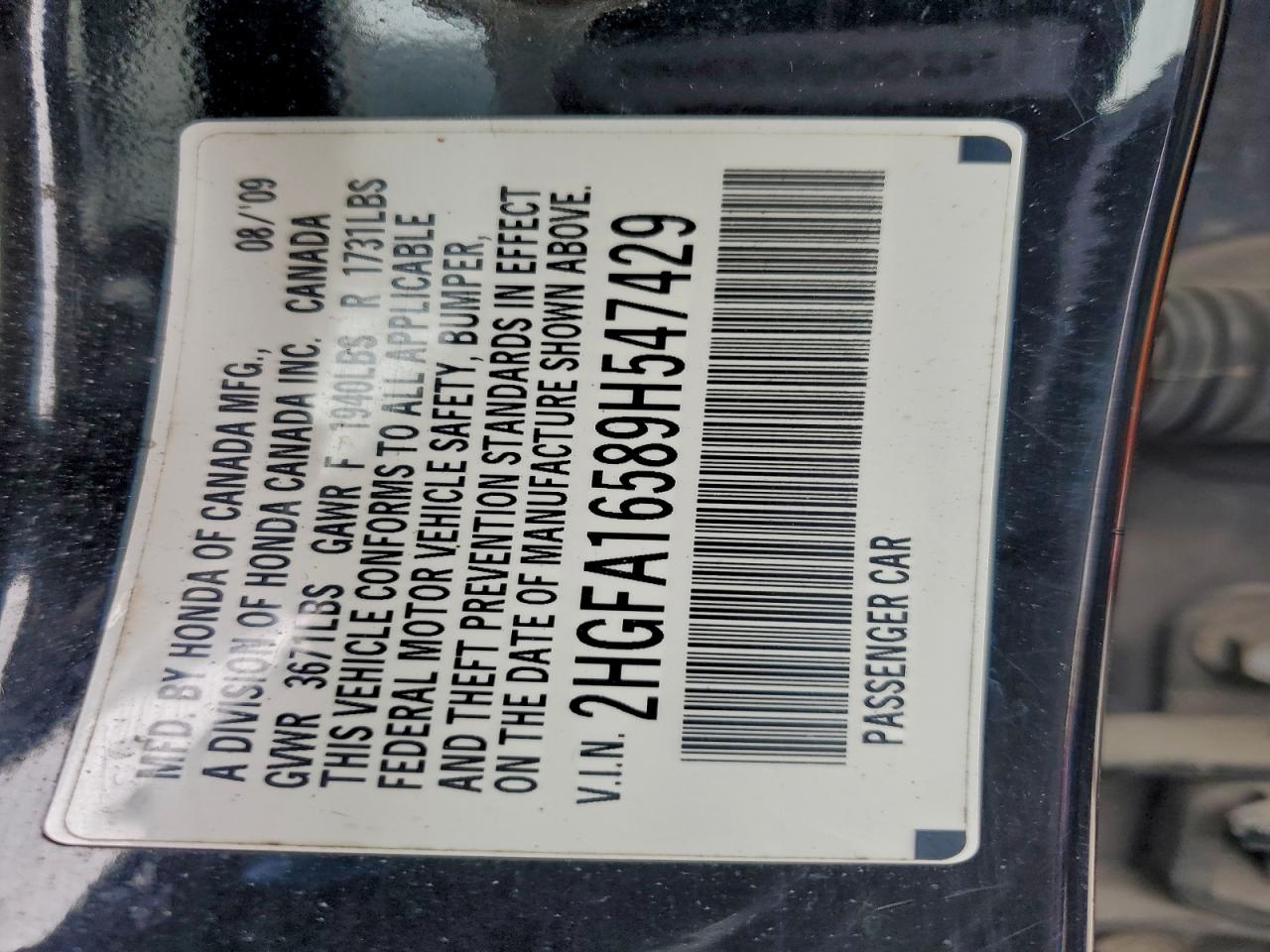 2009 HONDA CIVIC LX photo 25