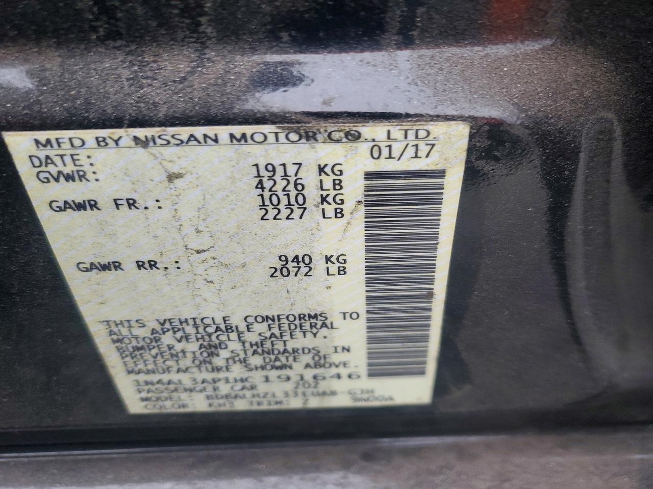 2017 NISSAN ALTIMA 2.5 SR photo 13