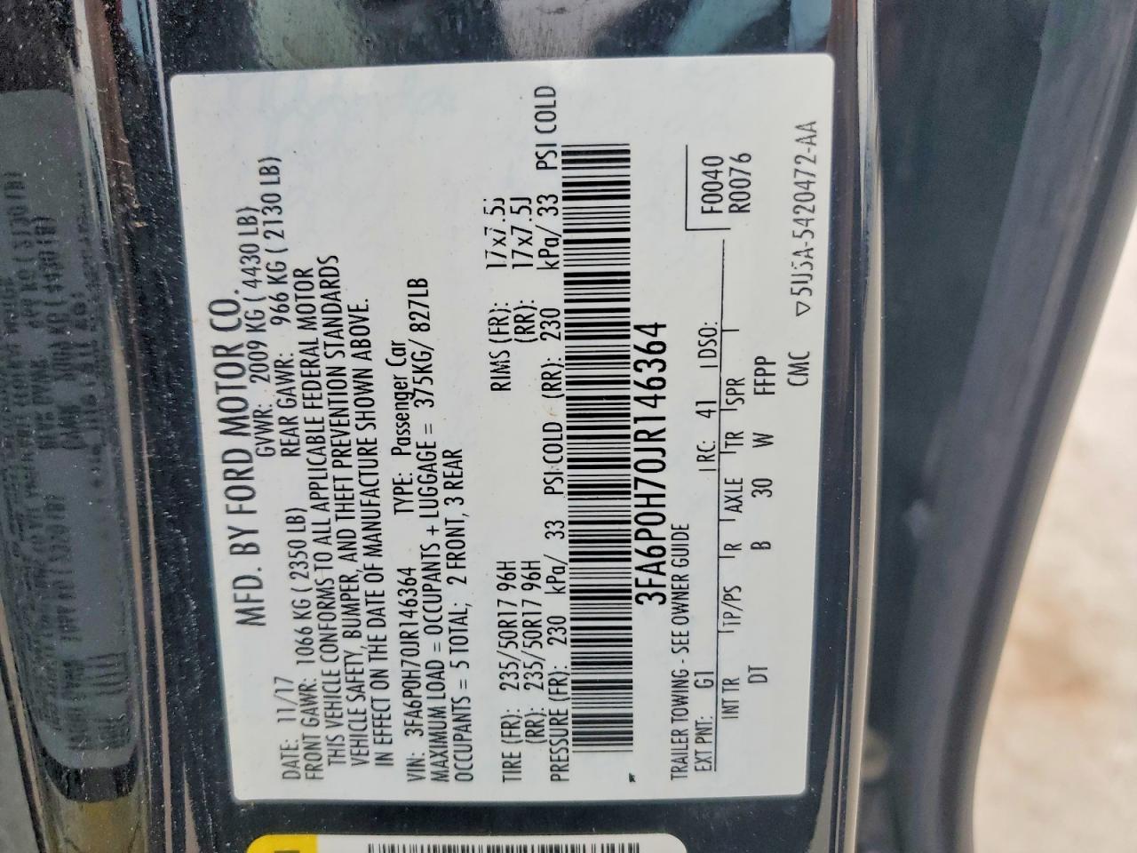 2018 FORD FUSION SE photo 25