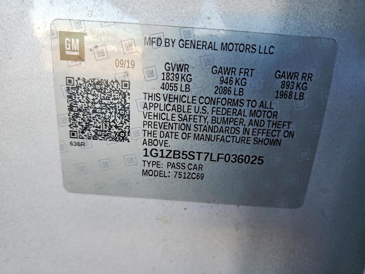 2020 CHEVROLET MALIBU LS photo 12