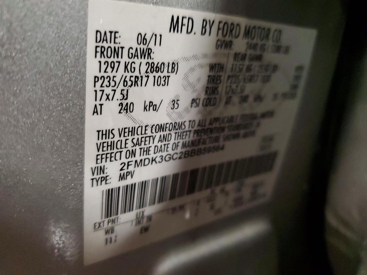 2011 FORD EDGE SE photo 37