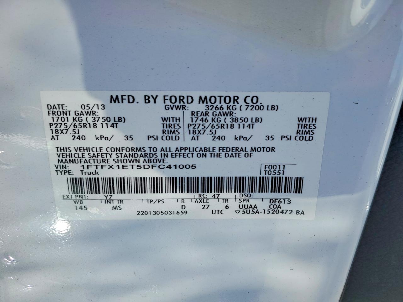 2013 FORD F150 SUPER CAB photo 13