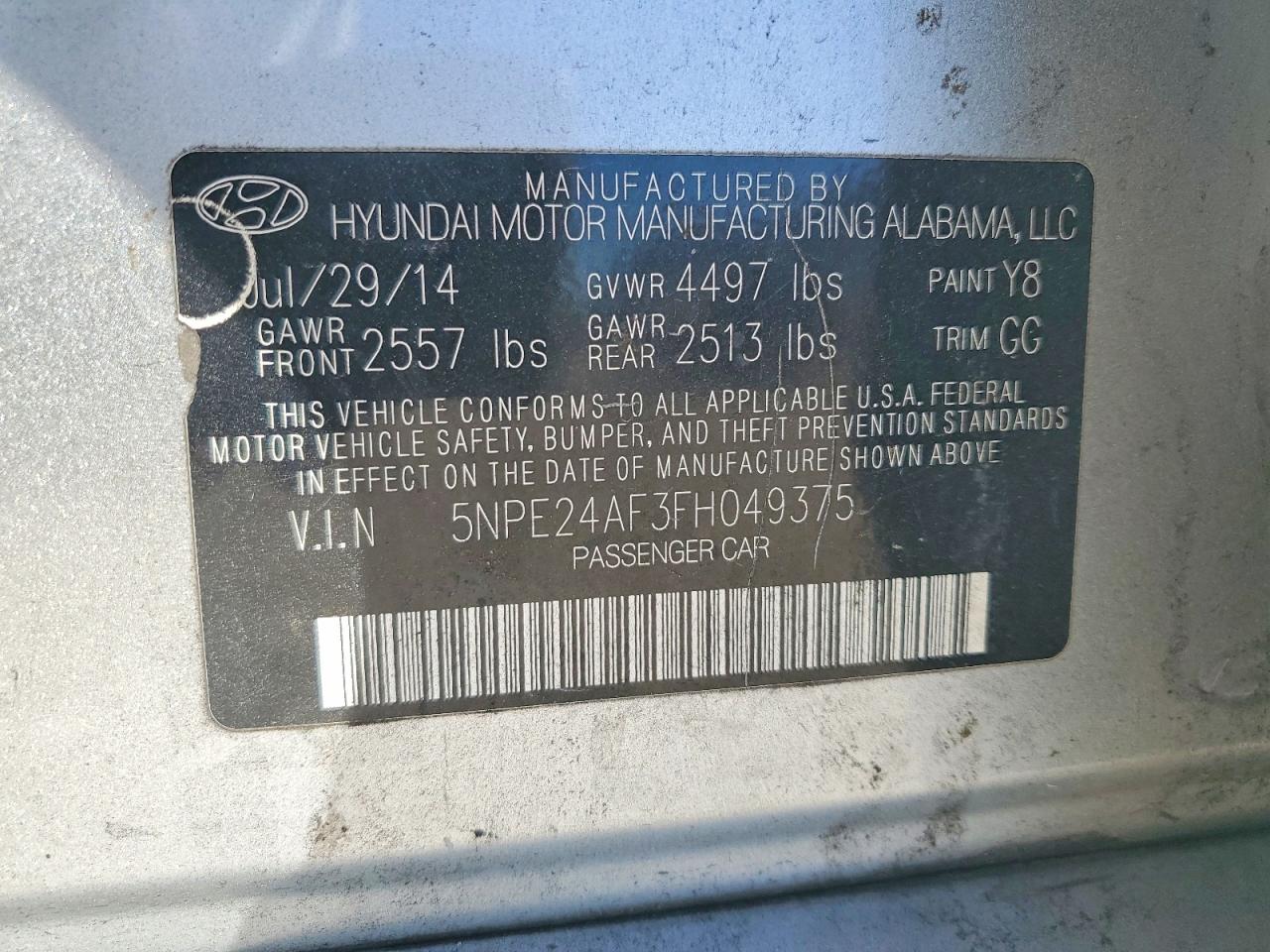 2015 HYUNDAI SONATA SE photo 23