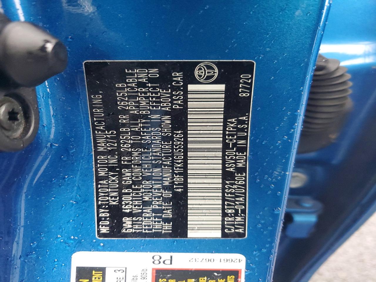 2016 TOYOTA CAMRY LE photo 12