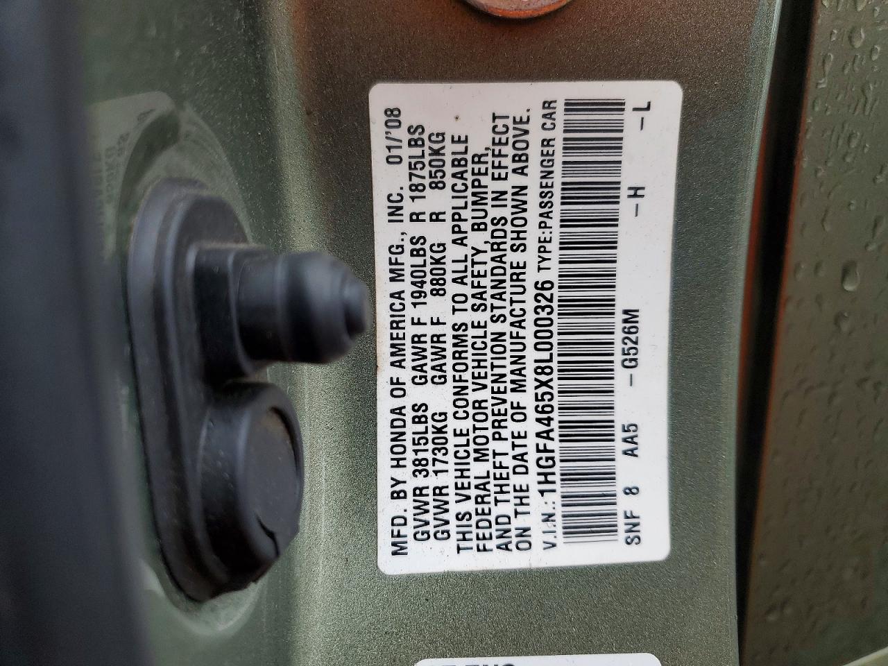 2008 HONDA CIVIC GX photo 23