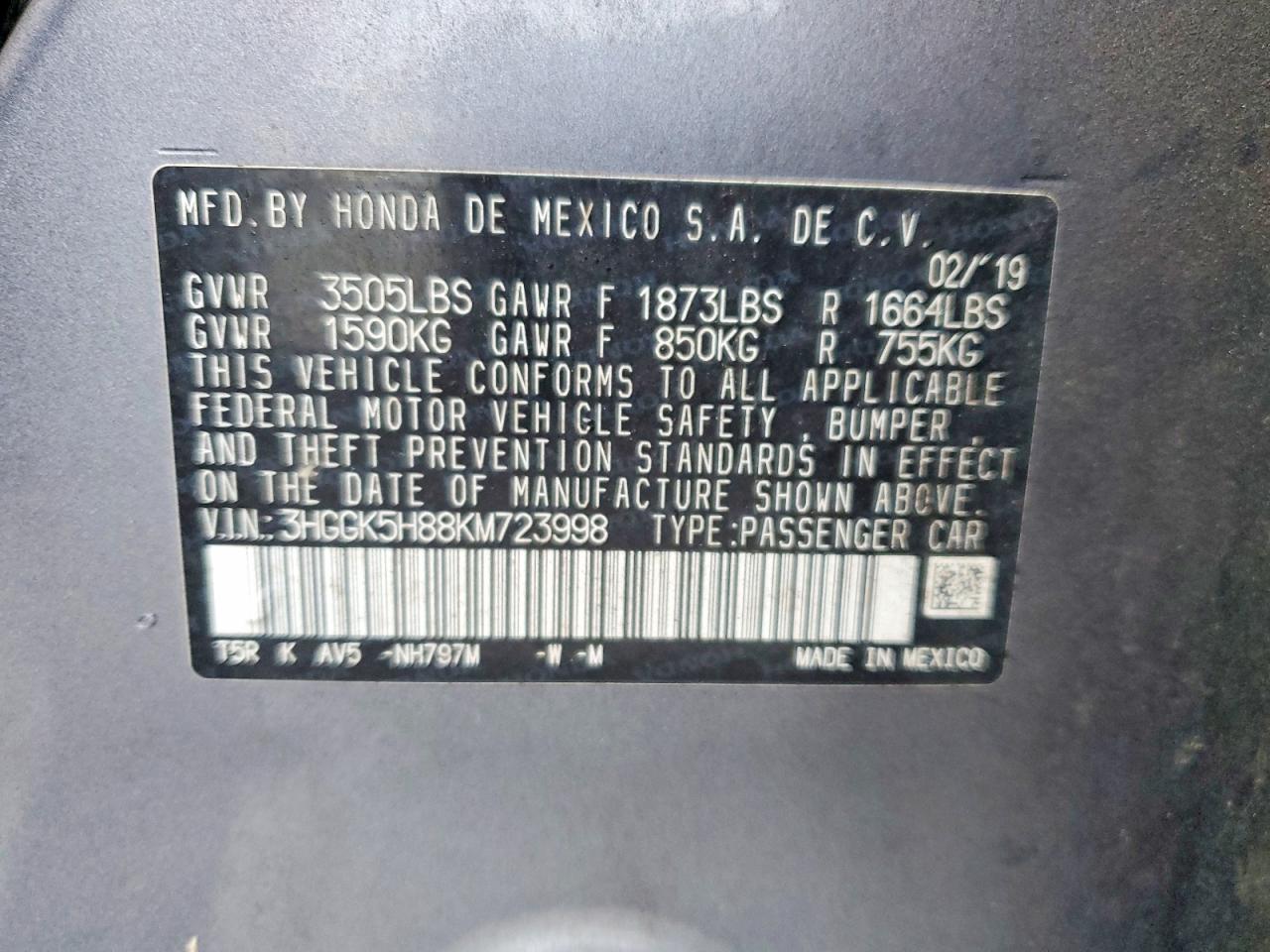 2019 HONDA FIT EX photo 12