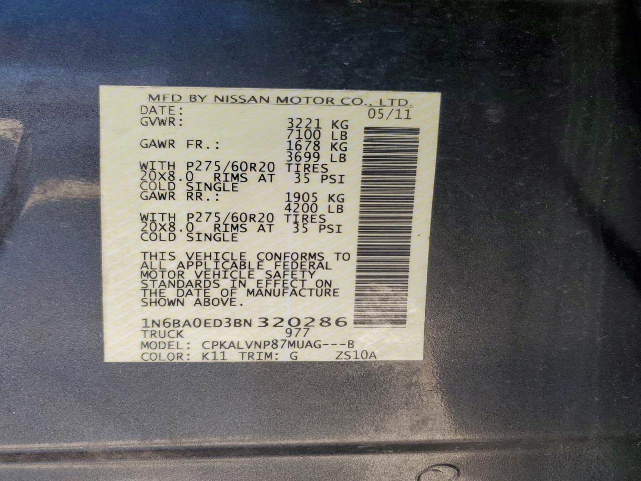 2011 NISSAN TITAN S photo 12