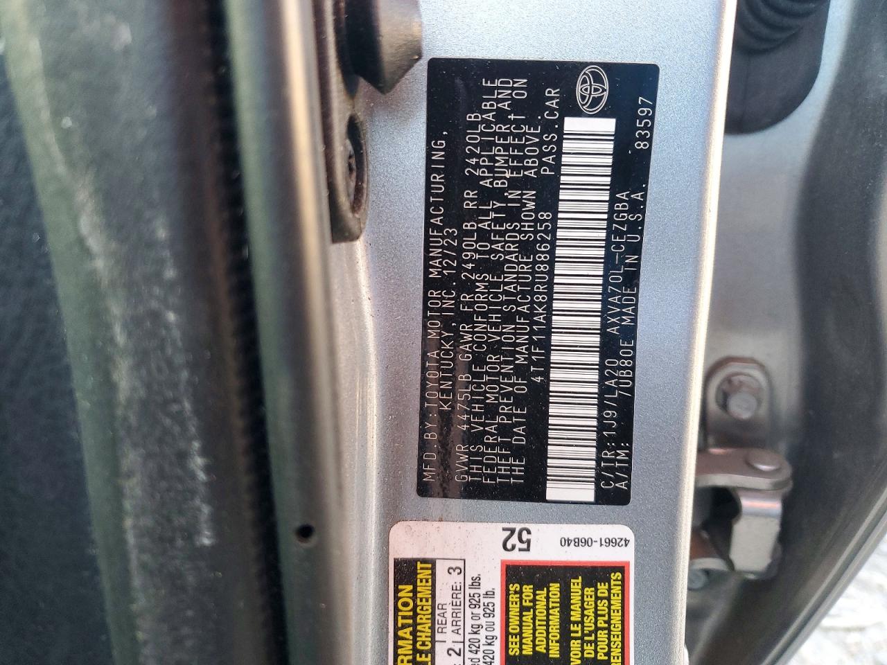 2024 TOYOTA CAMRY XLE photo 12
