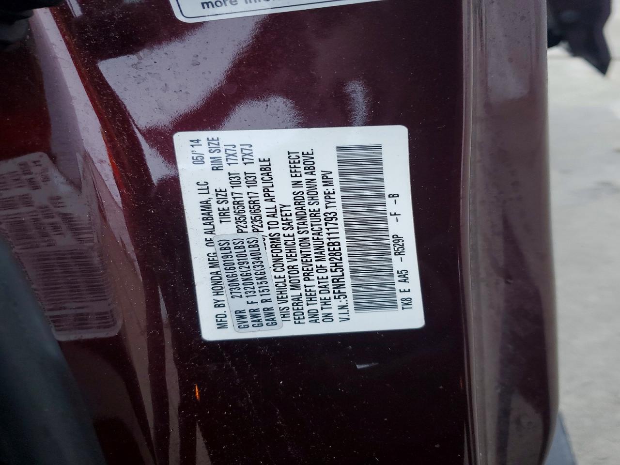 2014 HONDA ODYSSEY LX photo 14