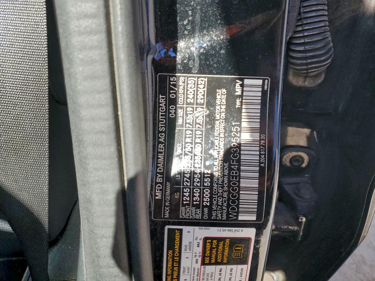 2015 MERCEDES-BENZ GLK 250 BLUETEC photo 13