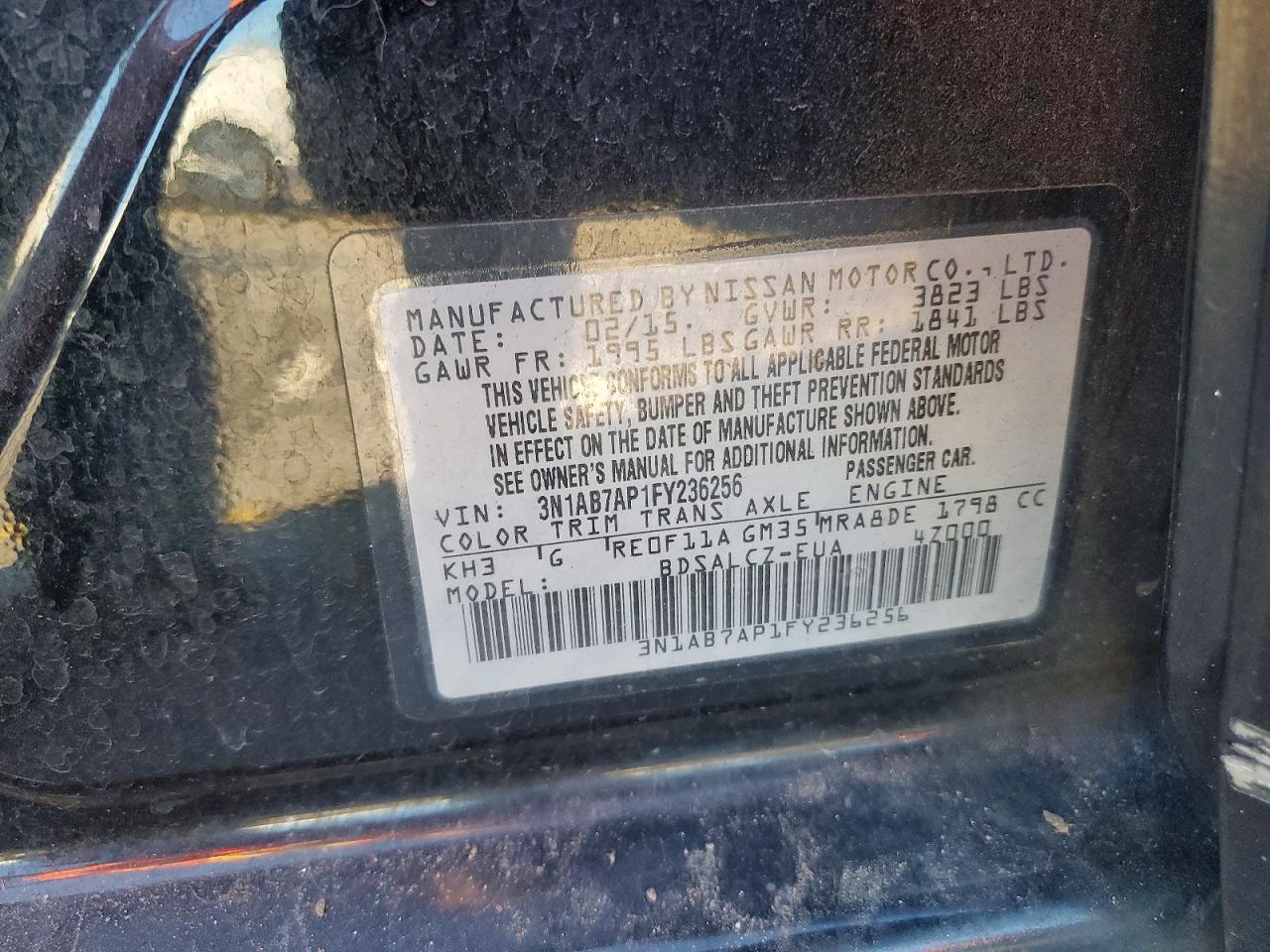 2015 NISSAN SENTRA S photo 13