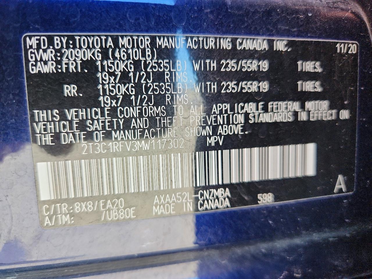 2021 TOYOTA RAV4 XLE PREMIUM photo 13