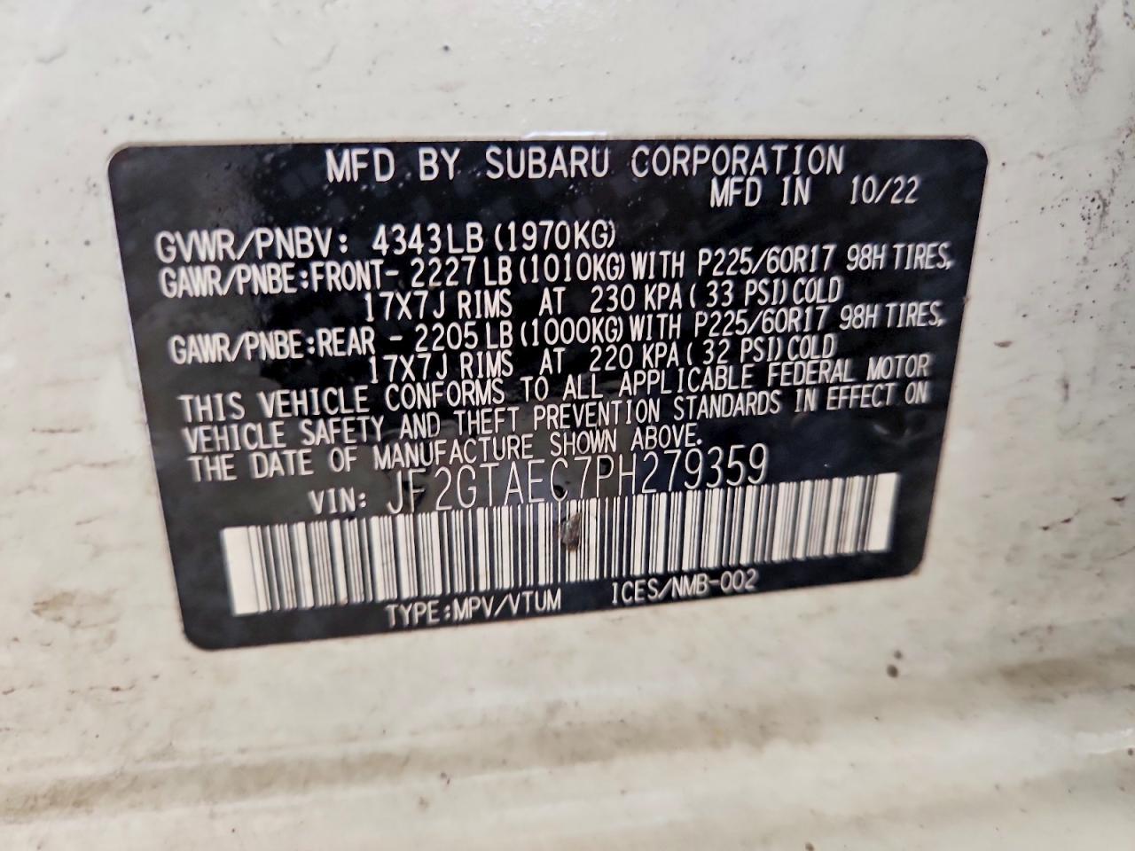 2023 SUBARU CROSSTREK PREMIUM photo 25