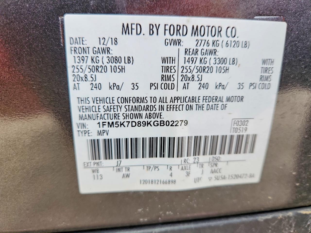 2019 FORD EXPLORER XLT photo 14