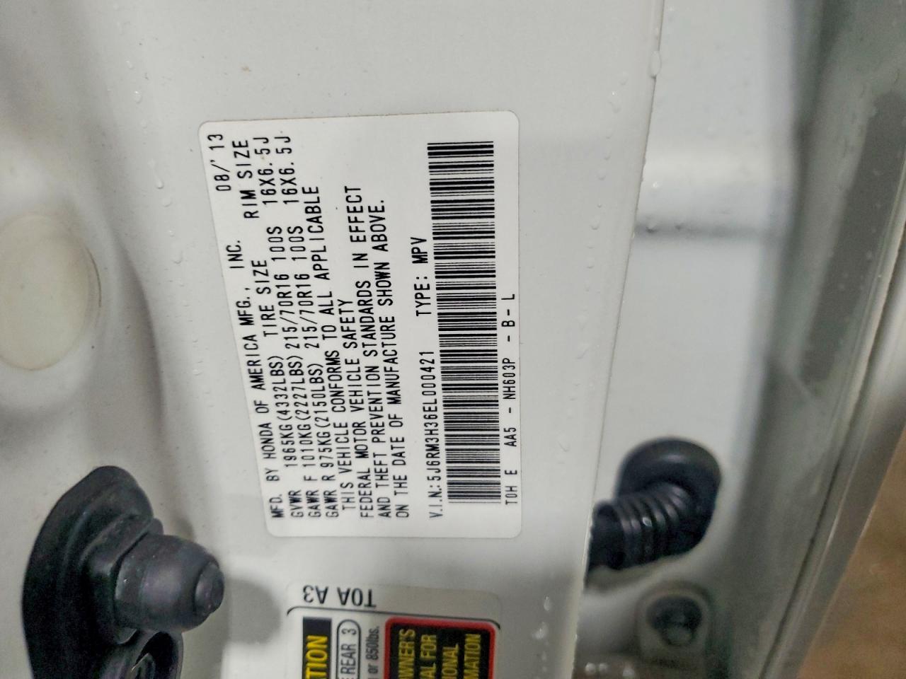 2014 HONDA CR-V LX photo 13