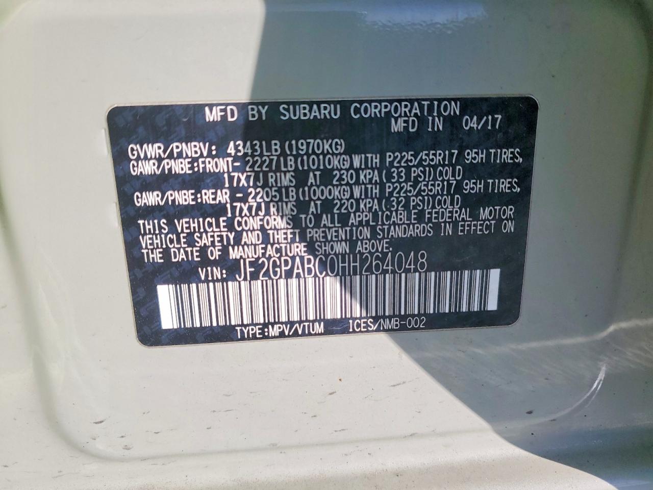 2017 SUBARU CROSSTREK PREMIUM photo 13