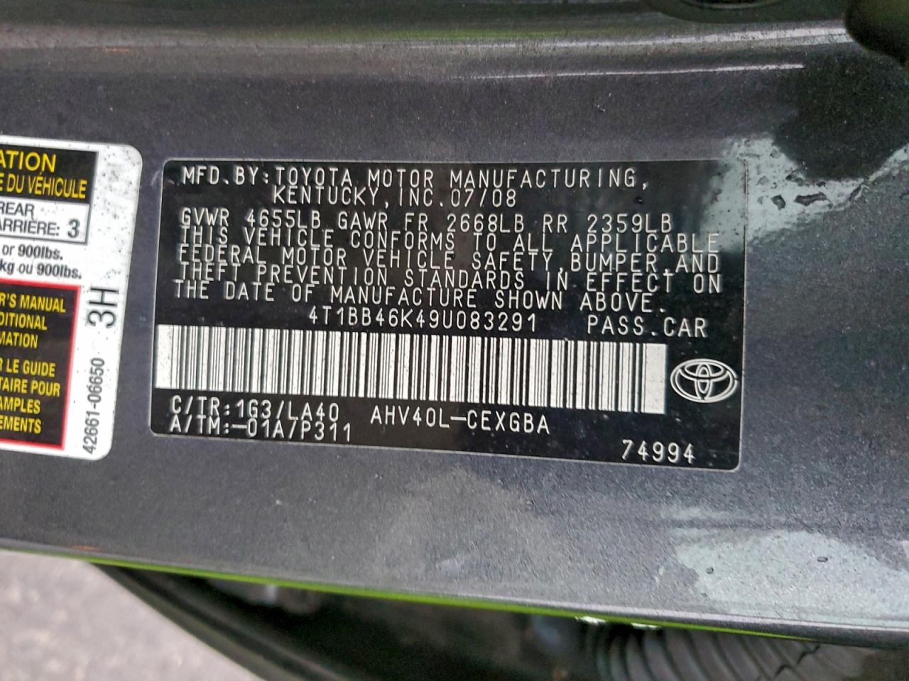 2009 TOYOTA CAMRY HYBRID photo 13
