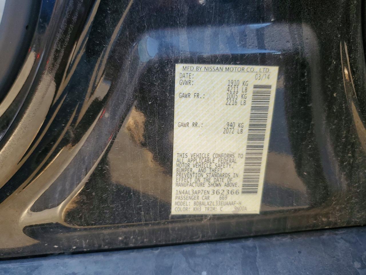 2014 NISSAN ALTIMA 2.5 photo 12