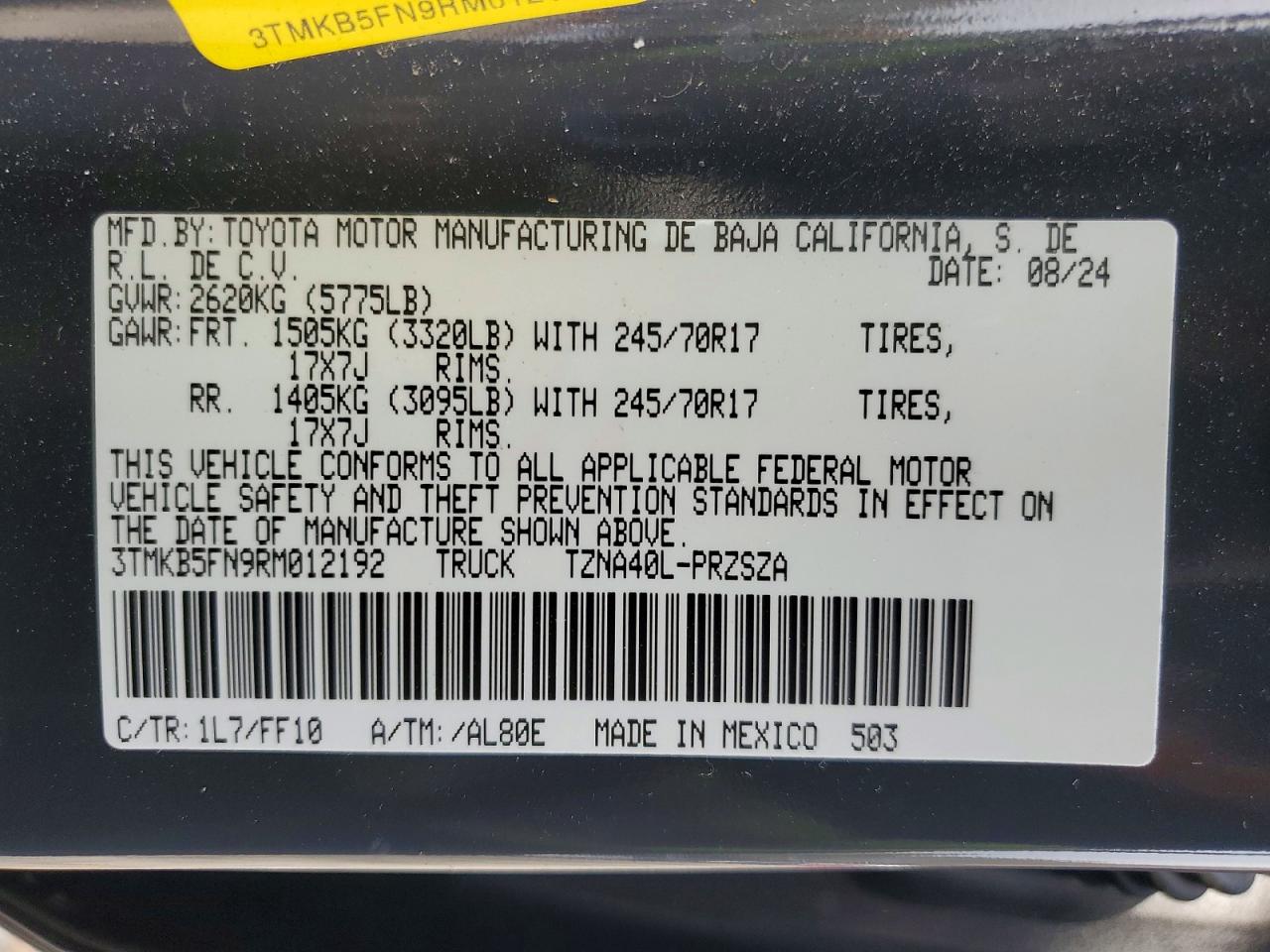 2024 TOYOTA TACOMA DOUBLE CAB photo 12