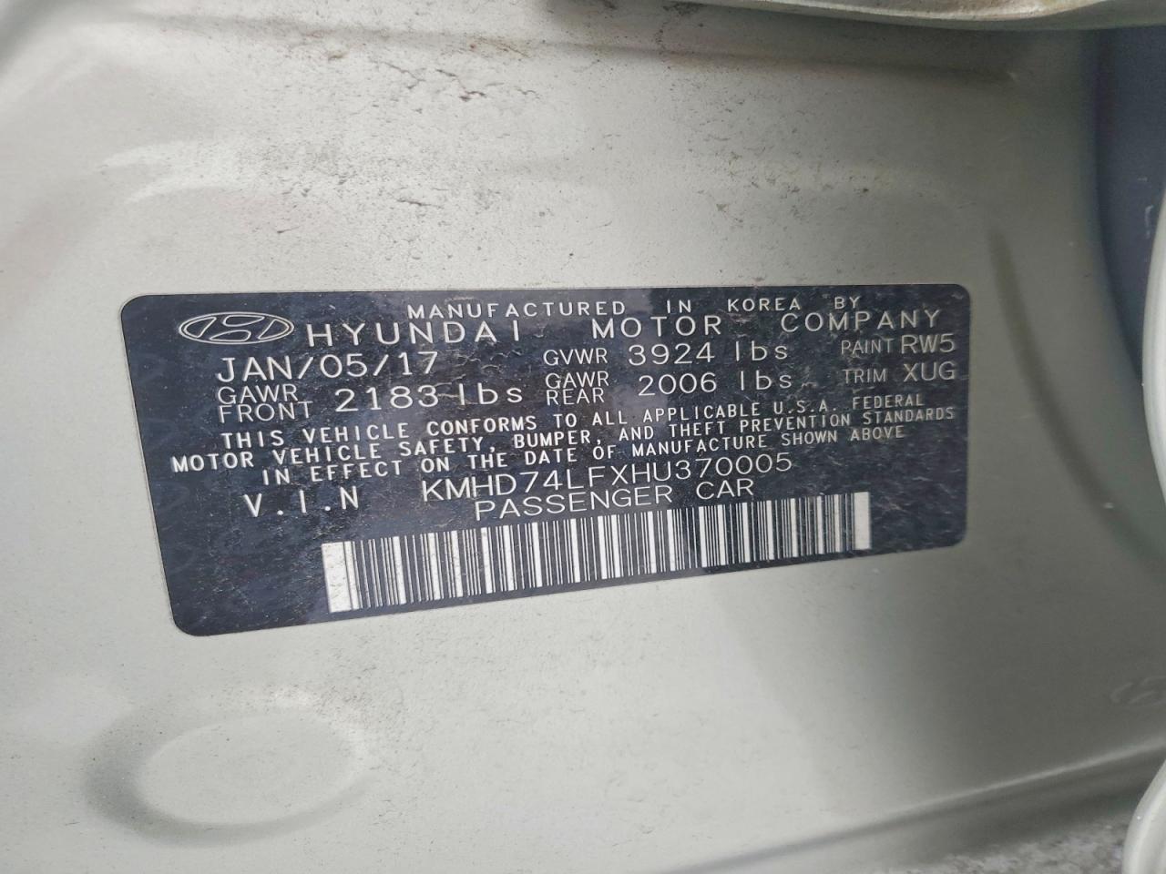 2017 HYUNDAI ELANTRA SE photo 12