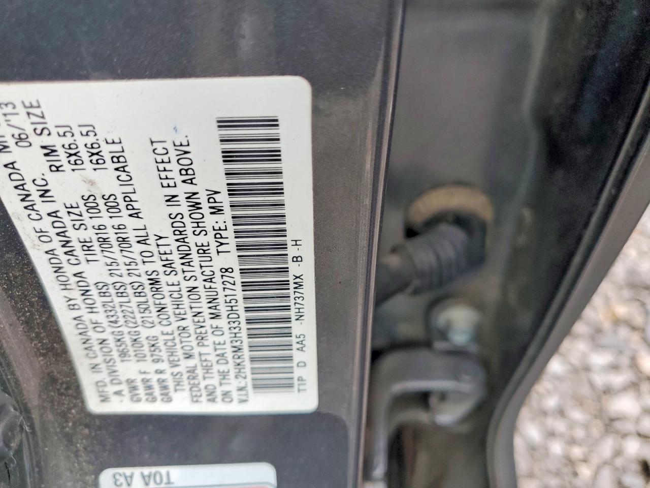 2013 HONDA CR-V LX photo 13