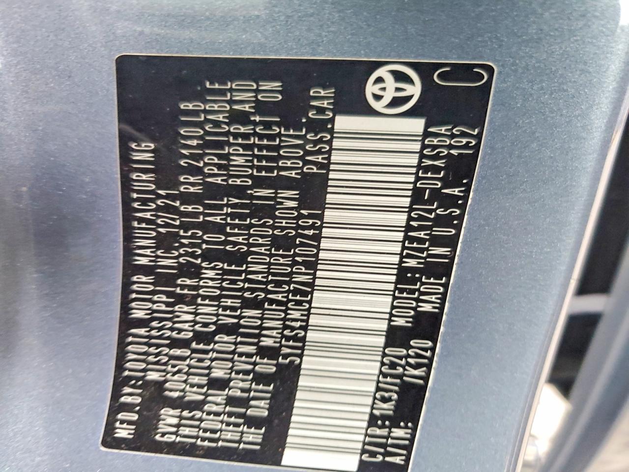 2022 TOYOTA COROLLA SE photo 23