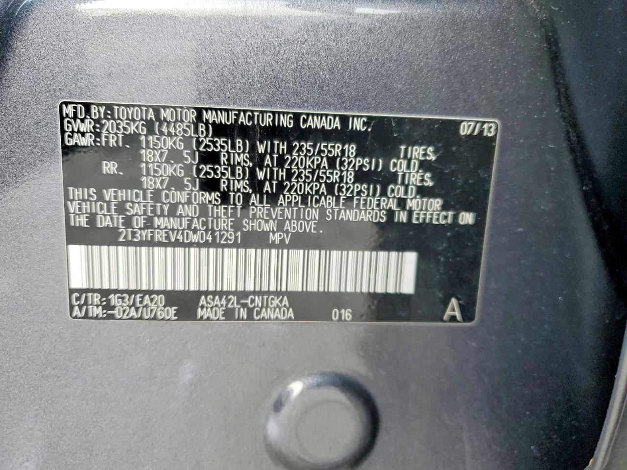 2013 TOYOTA RAV4 LIMITED photo 13