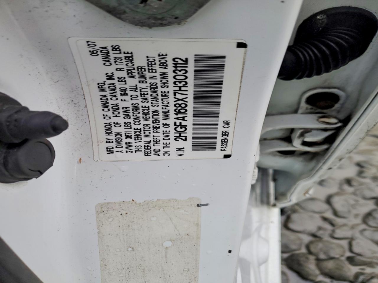 2007 HONDA CIVIC EX photo 12
