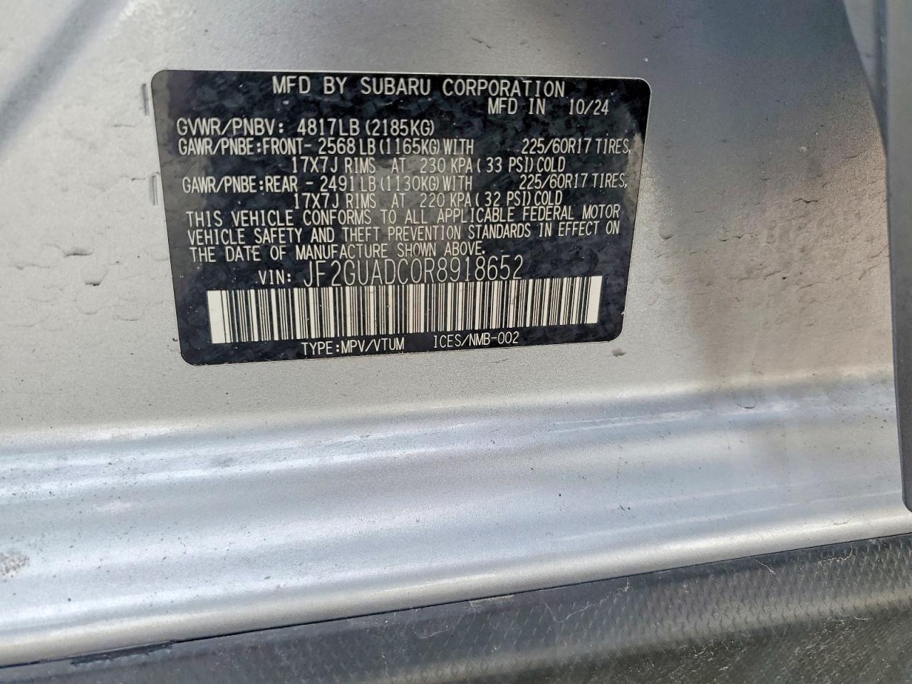 2024 SUBARU CROSSTREK PREMIUM photo 27