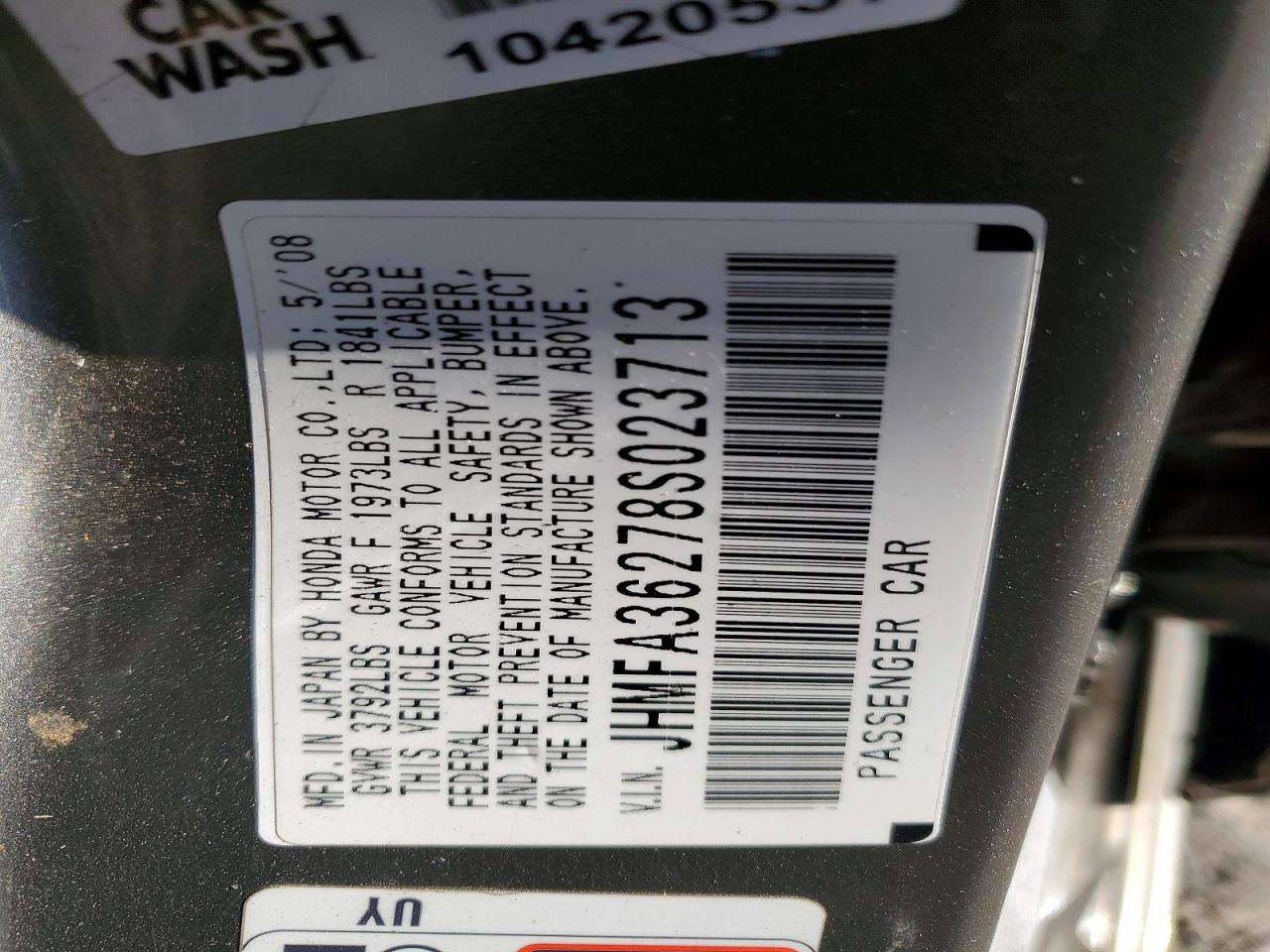 2008 HONDA CIVIC HYBRID photo 12