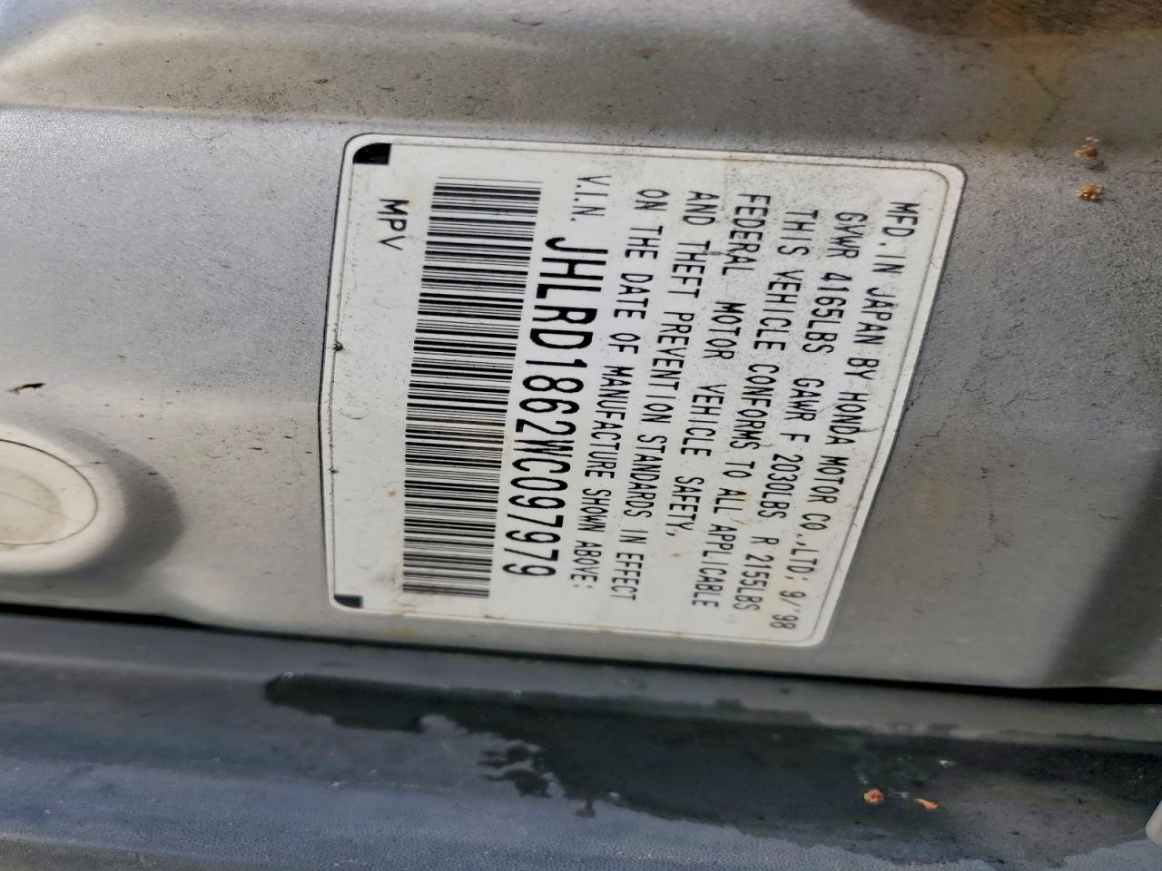 1998 HONDA CR-V EX photo 12