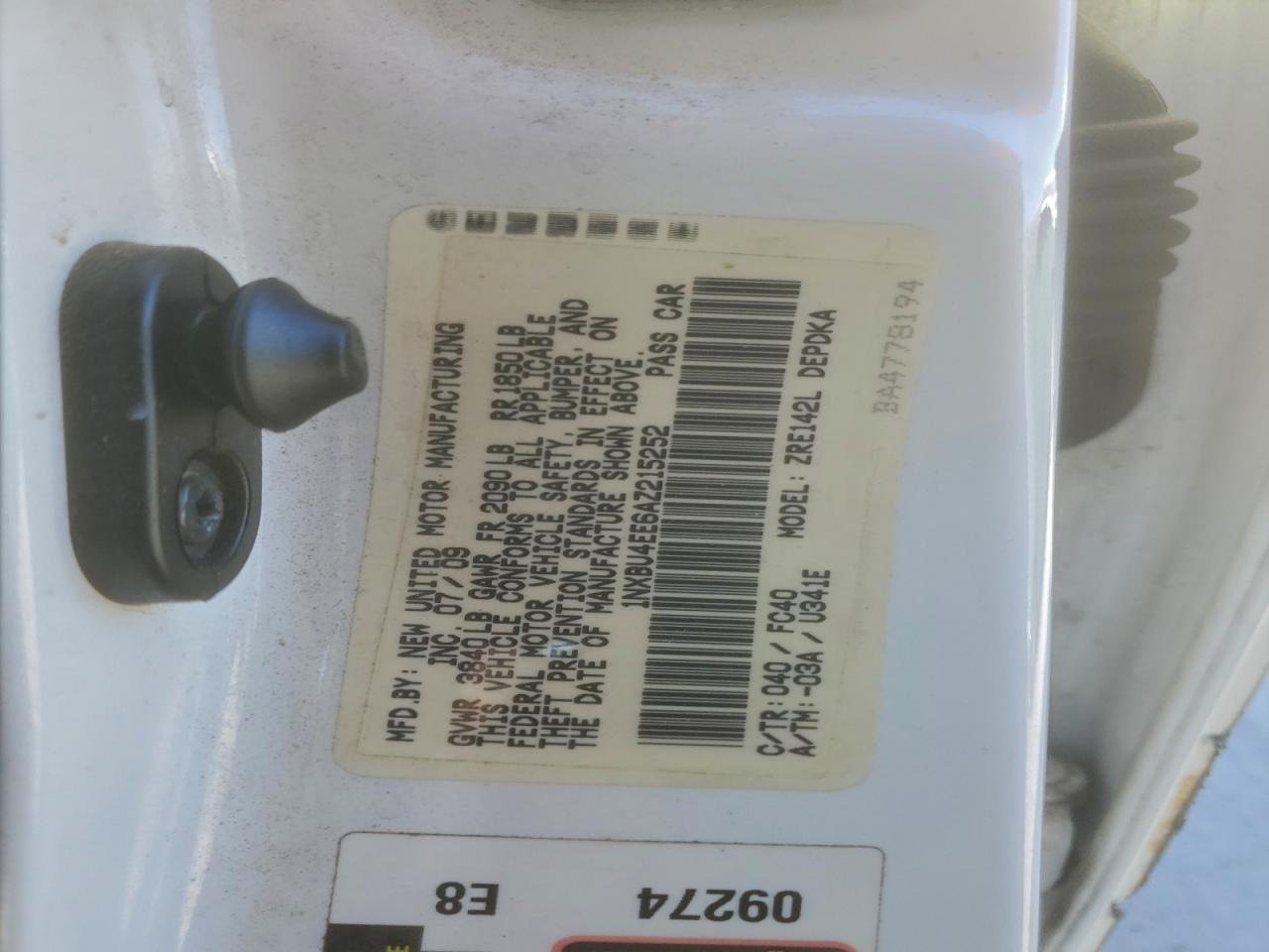 2010 TOYOTA COROLLA BASE photo 12