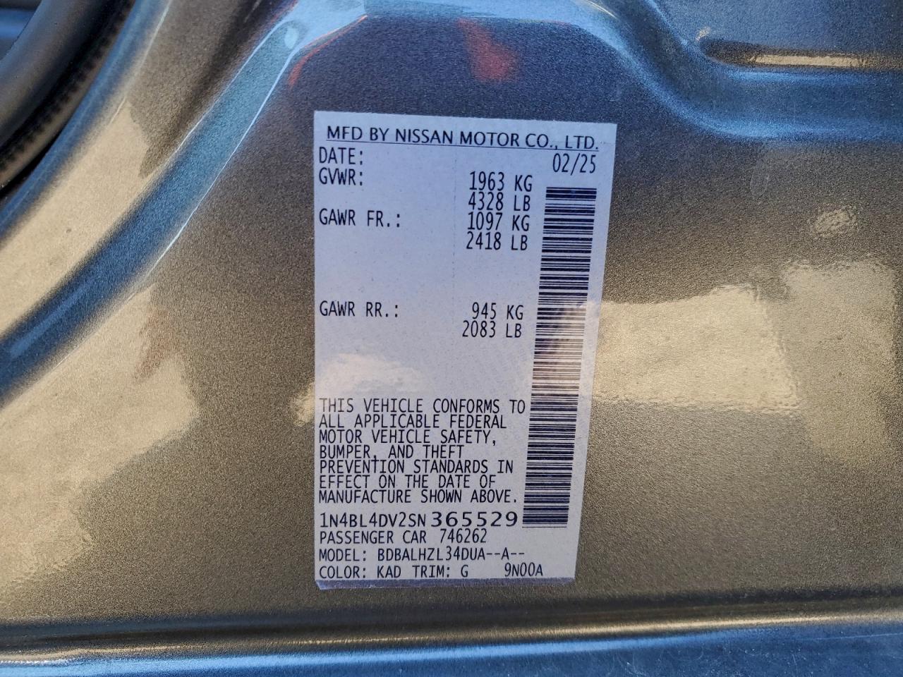 2025 NISSAN ALTIMA SV photo 12