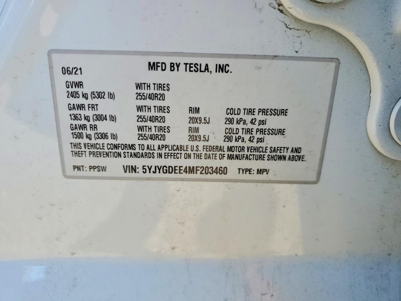 2021 TESLA MODEL Y photo 14