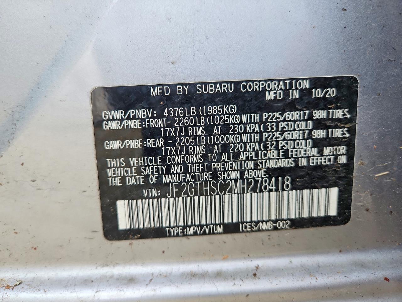 2021 SUBARU CROSSTREK SPORT photo 12