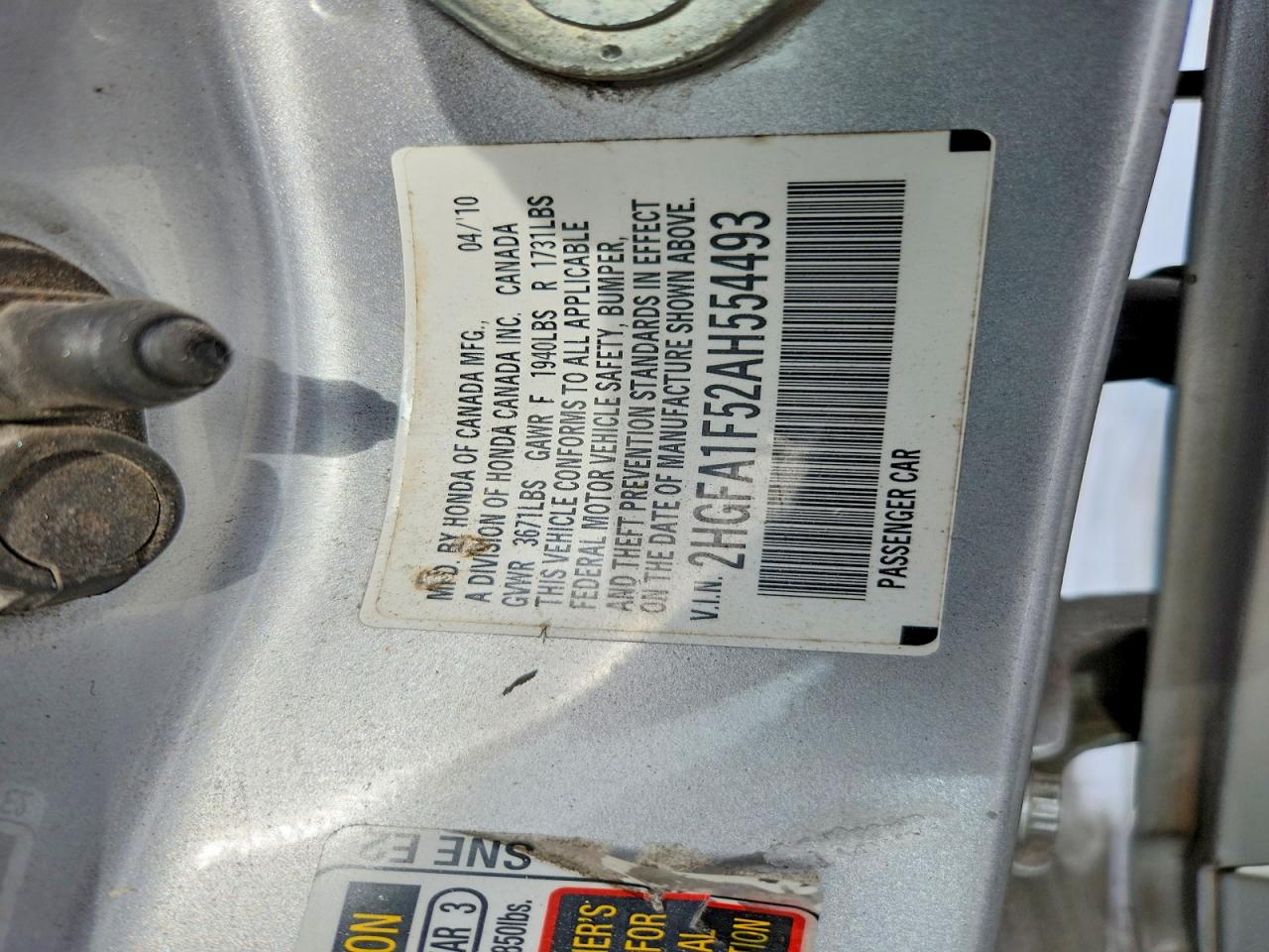2010 HONDA CIVIC LX photo 13