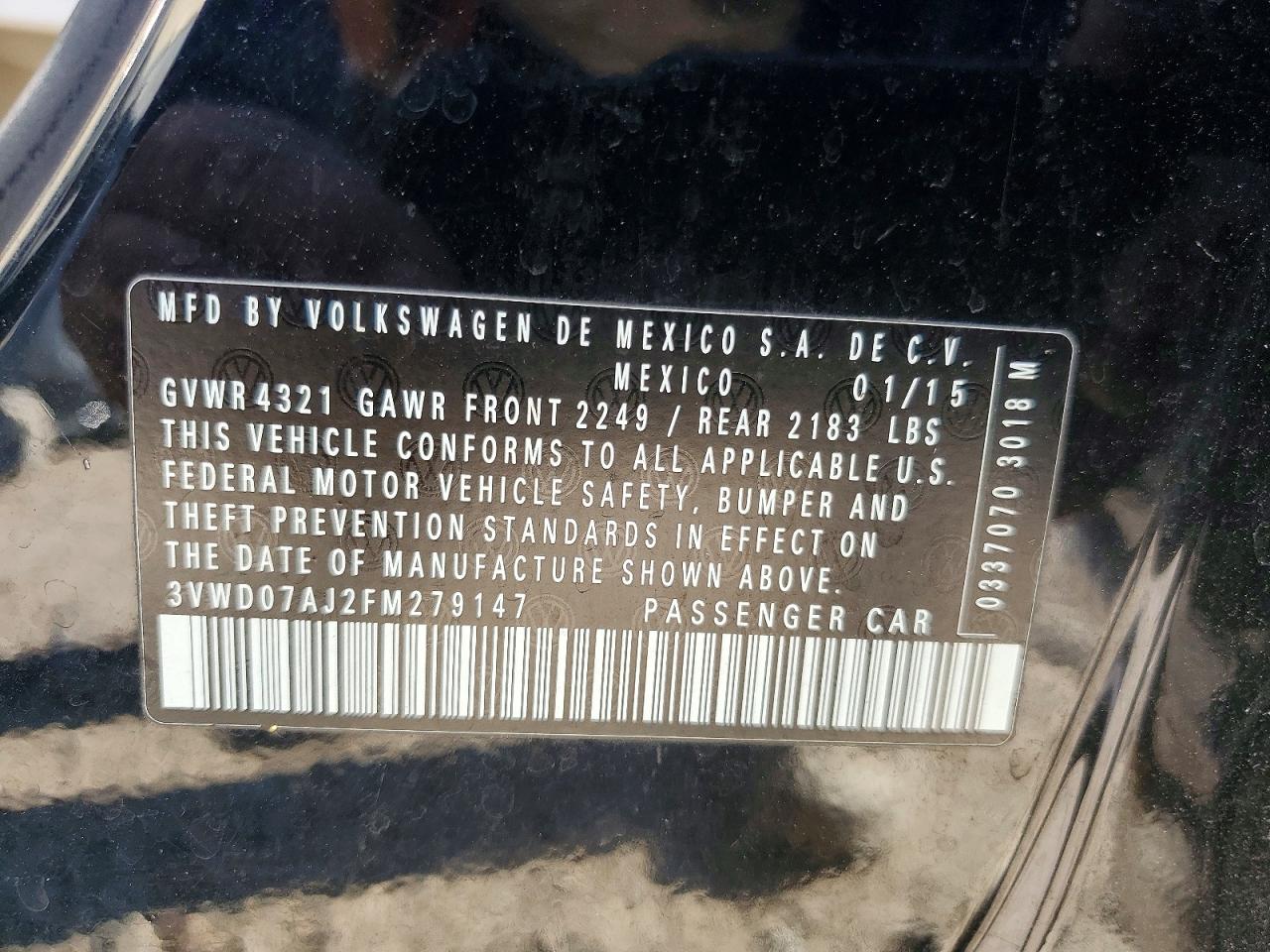 2015 VOLKSWAGEN JETTA SE photo 12
