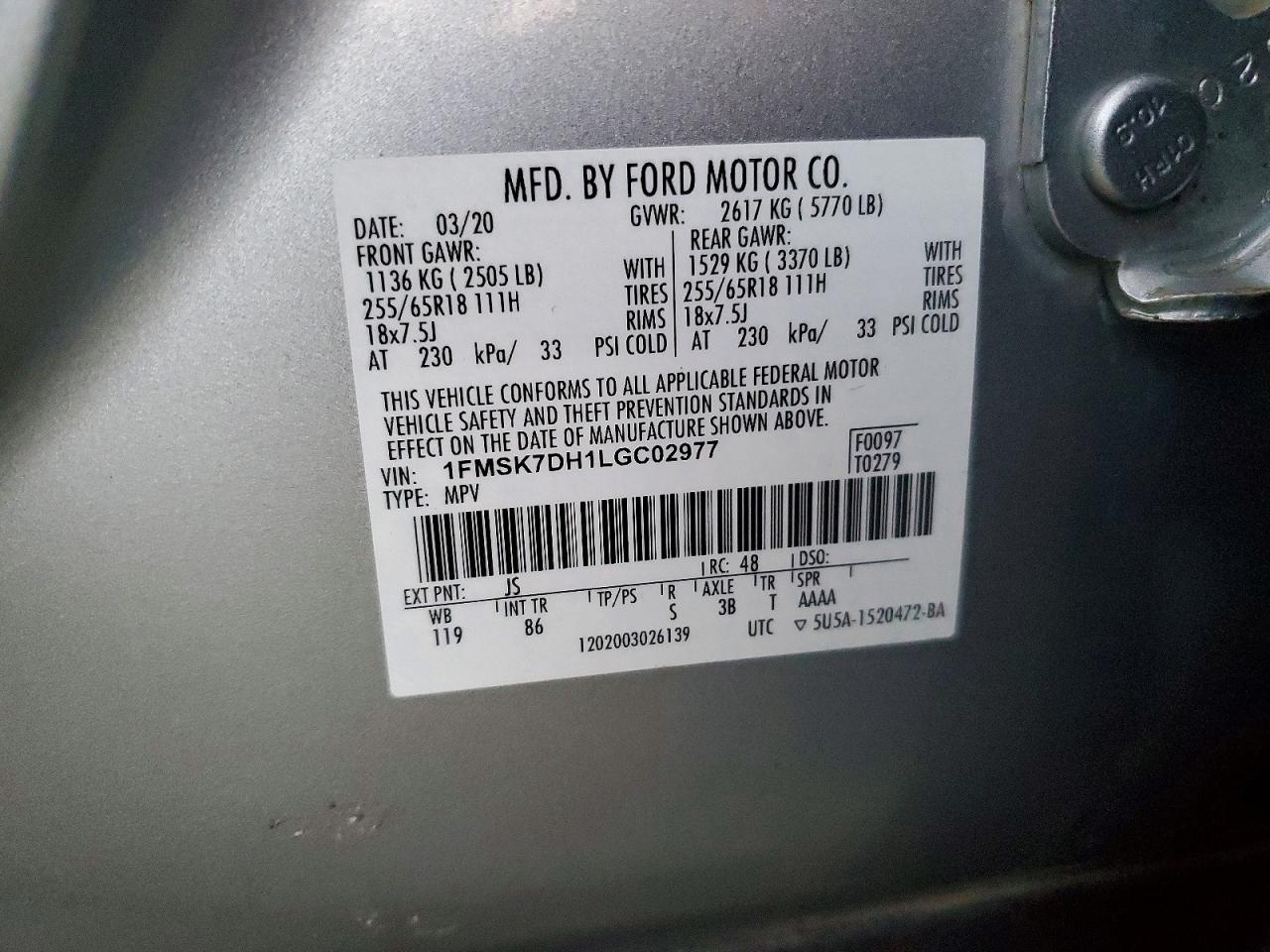2020 FORD EXPLORER XLT photo 13