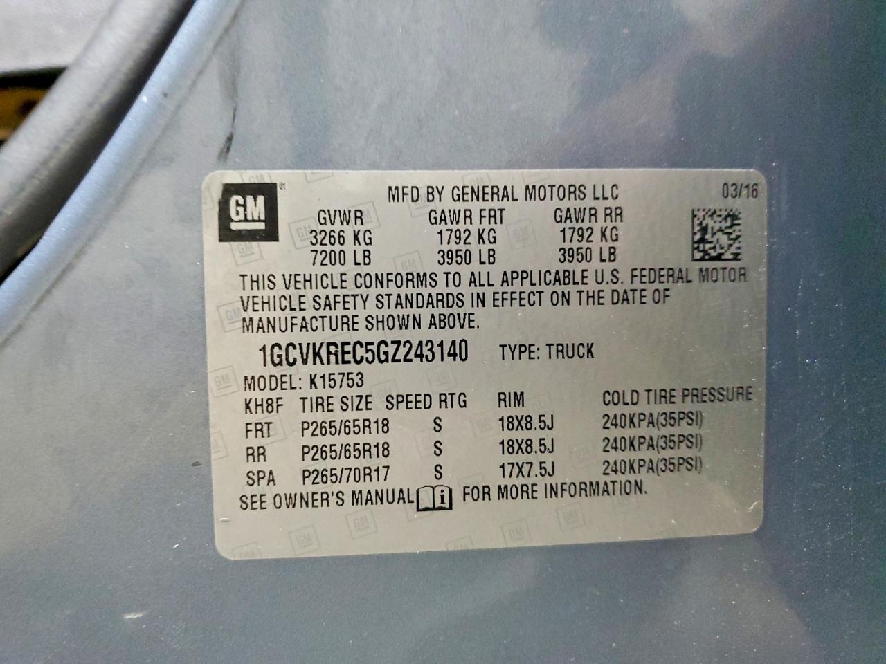 2016 CHEVROLET SILVERADO K1500 LT photo 12