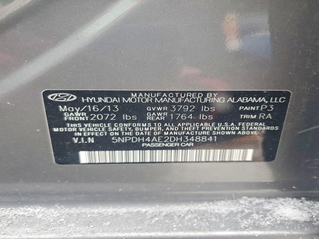 2013 HYUNDAI ELANTRA GLS photo 12