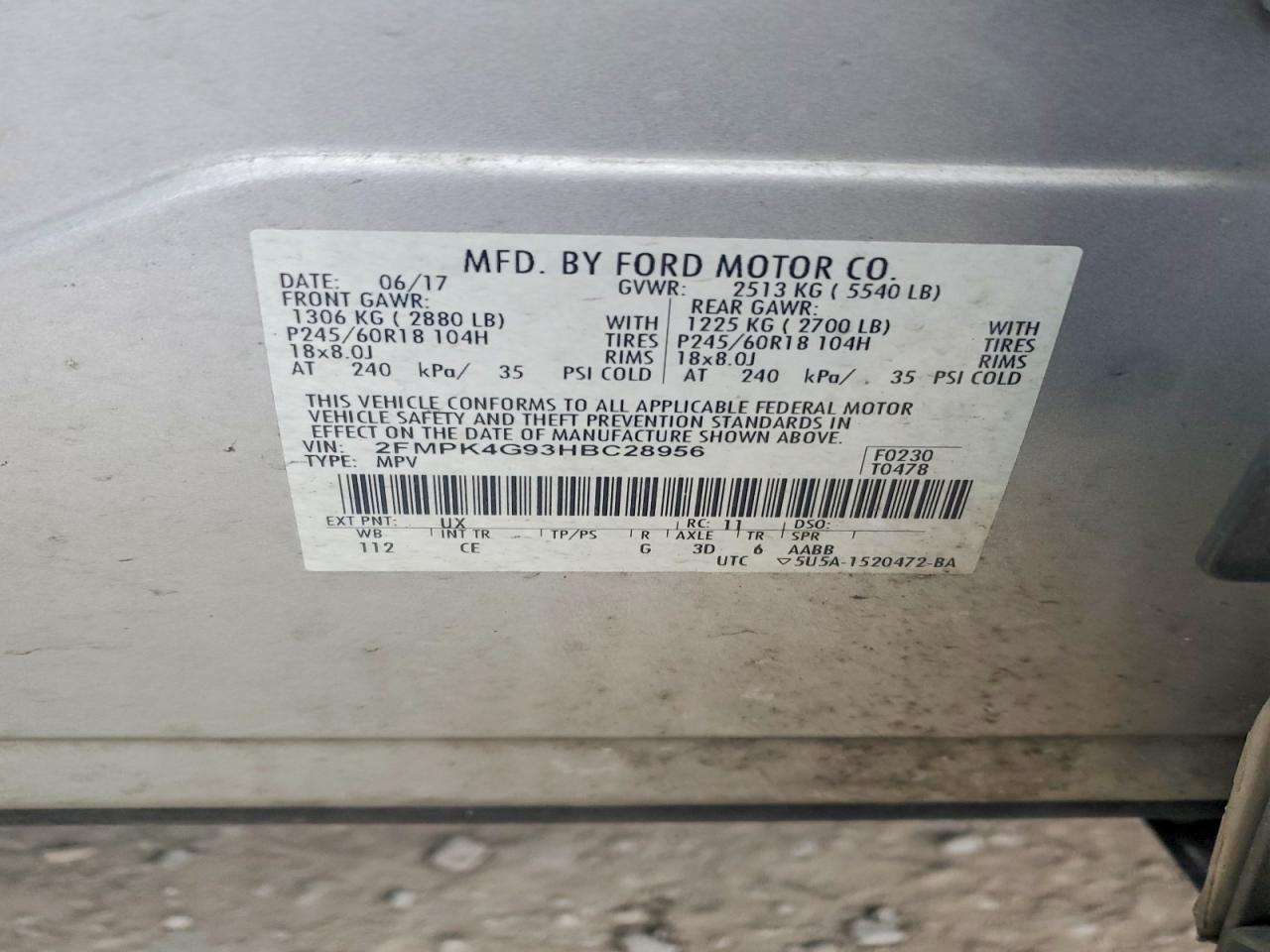 2017 FORD EDGE SE photo 13