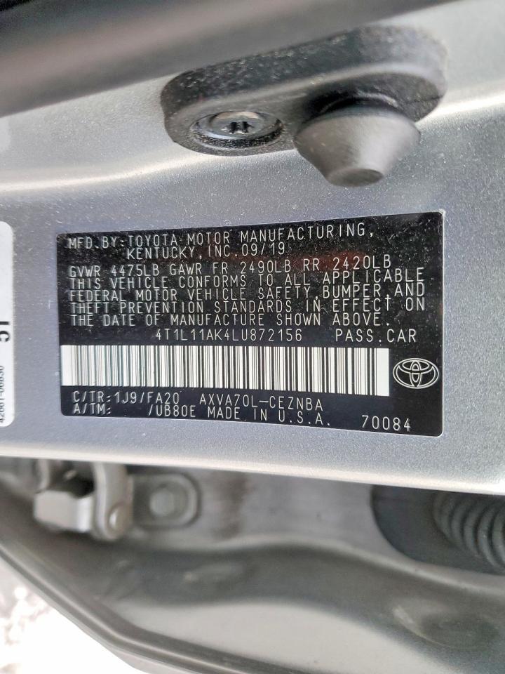 2020 TOYOTA CAMRY LE photo 13