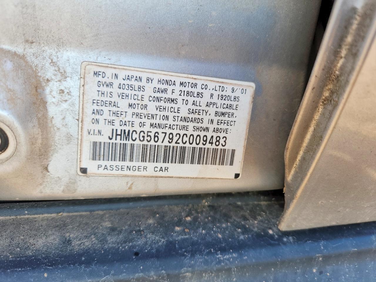 2002 HONDA ACCORD SE photo 12